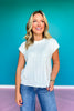 SSYS Colby Cable Knit Short Sleeve Sweater In Ivory