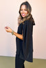 Black Textured High Neck Cape Top *FINAL SALE*