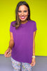 SSYS Purple Honeycomb Short Sleeve Active Top, workout top, breathable, basics, athleisure, comfortable, exclusive design, ssys by mallory fitzsimmons