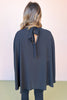 Black Textured High Neck Cape Top *FINAL SALE*