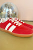 Red Double Stripe Rubber Bottom Sneakers, must have shoes, new shoes, must have sneakers, red sneakers, must have shoes for fall, fall shoes, basic shoes, everyday shoes, SSYS by mallory Fitzsimmons