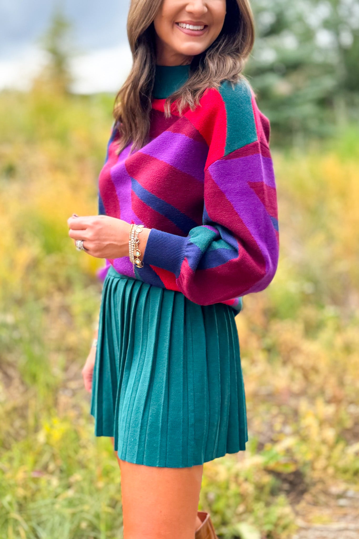 SSYS Aspen Mock Neck Sweater In Maroon Velma