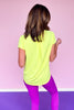 SSYS Signature Short Sleeve Active Top In Neon Yellow