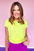 SSYS Signature Short Sleeve Active Top In Neon Yellow