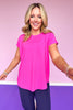 SSYS Signature Short Sleeve Active Top In Deep Hot Pink
