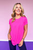 SSYS Signature Short Sleeve Active Top In Deep Hot Pink