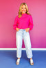 SSYS Merritt Mock Neck Sweater In Hot Pink