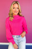 SSYS Merritt Mock Neck Sweater In Hot Pink