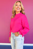 SSYS Merritt Mock Neck Sweater In Hot Pink