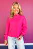 SSYS Merritt Mock Neck Sweater In Hot Pink