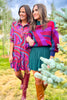 SSYS Phoebe Smocked Long Sleeve Dress In Velma Maroon