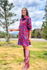 SSYS Phoebe Smocked Long Sleeve Dress In Velma Maroon