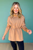 SSYS Taupe Drawstring Mock Neck Air Pullover