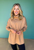 SSYS Taupe Drawstring Mock Neck Air Pullover