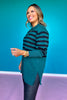 SSYS Lauren Stripe Knit Top In Hunter