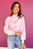 SSYS Merritt Mock Neck Sweater In Light Pink