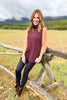 SSYS Lynn Sleeveless Mock Neck Sweater In Oxblood