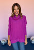 Magenta Ribbed Knit Cowl Neck Side Slit High Low Top, must have top, must have style, fall style, fall fashion, elevated style, elevated style, mom style, shop style your senses by mallory fitzsimmons, ssys by mallory fitzsimmons