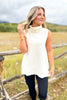 SSYS Lynn Sleeveless Mock Neck Sweater In Ivory