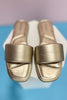 Gold One Band Slide Sandals