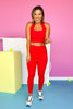 SSYS Red Longline Scallop Cross Back Sports Bra