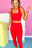 SSYS Red Longline Scallop Cross Back Sports Bra