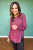 SSYS Long Sleeve Mesh Back Active Top In Maroon