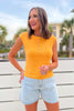 SSYS Cece Knit Cap Sleeve Top In Orange