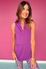 SSYS Signature Purple Sleeveless Frill V Neck Active Top