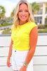 SSYS Cece Knit Cap Sleeve Top In Yellow