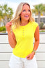 SSYS Cece Knit Cap Sleeve Top In Yellow