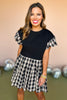  Black Plaid Short Ruffle Sleeve Twofer Dress, must have dress, must have style, brunch style, fall fashion, elevated style, elevated style, mom style, shop style your senses by mallory fitzsimmons, ssys by mallory fitzsimmons