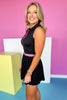 SSYS Black Zipper Pleated Skort Active Dress With Neon Stripes