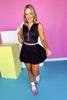 SSYS Black Zipper Pleated Skort Active Dress With Neon Stripes