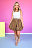 Brown Cargo Bubble Hem Skirt *FINAL SALE*