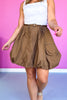 Brown Cargo Bubble Hem Skirt *FINAL SALE*