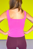 SSYS Pink Square Neck Padded Active Tank, stretchy, versatile, comfy, active wear, athleisure, exclusive design, ssys by mallory fitzsimmons