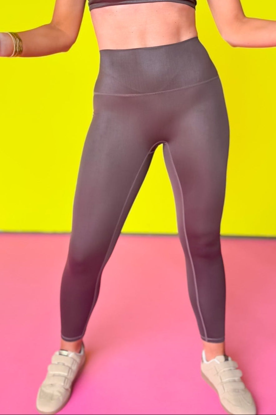 SSYS Chocolate Metallic High Waist Leggings