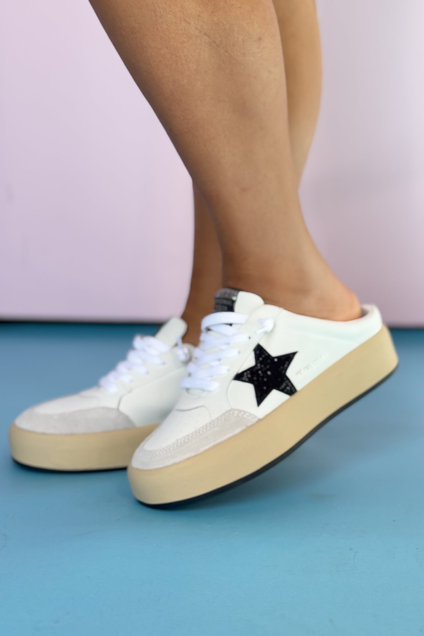 Vintage Havana White Platform Mule Sneakers