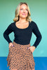 SSYS Quilted Inset Pleat Skort In Dark Tan Animal