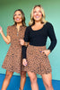 SSYS Quilted Inset Pleat Skort In Dark Tan Animal