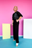 Black Waffle Knit High Waist Pleat Front Wide Leg Pants *FINAL SALE*