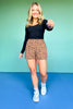 SSYS Quilted Flat Front Shorts In Dark Tan Animal