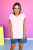 Pink Dolman Short Sleeve Curved Hem Top *FINAL SALE*