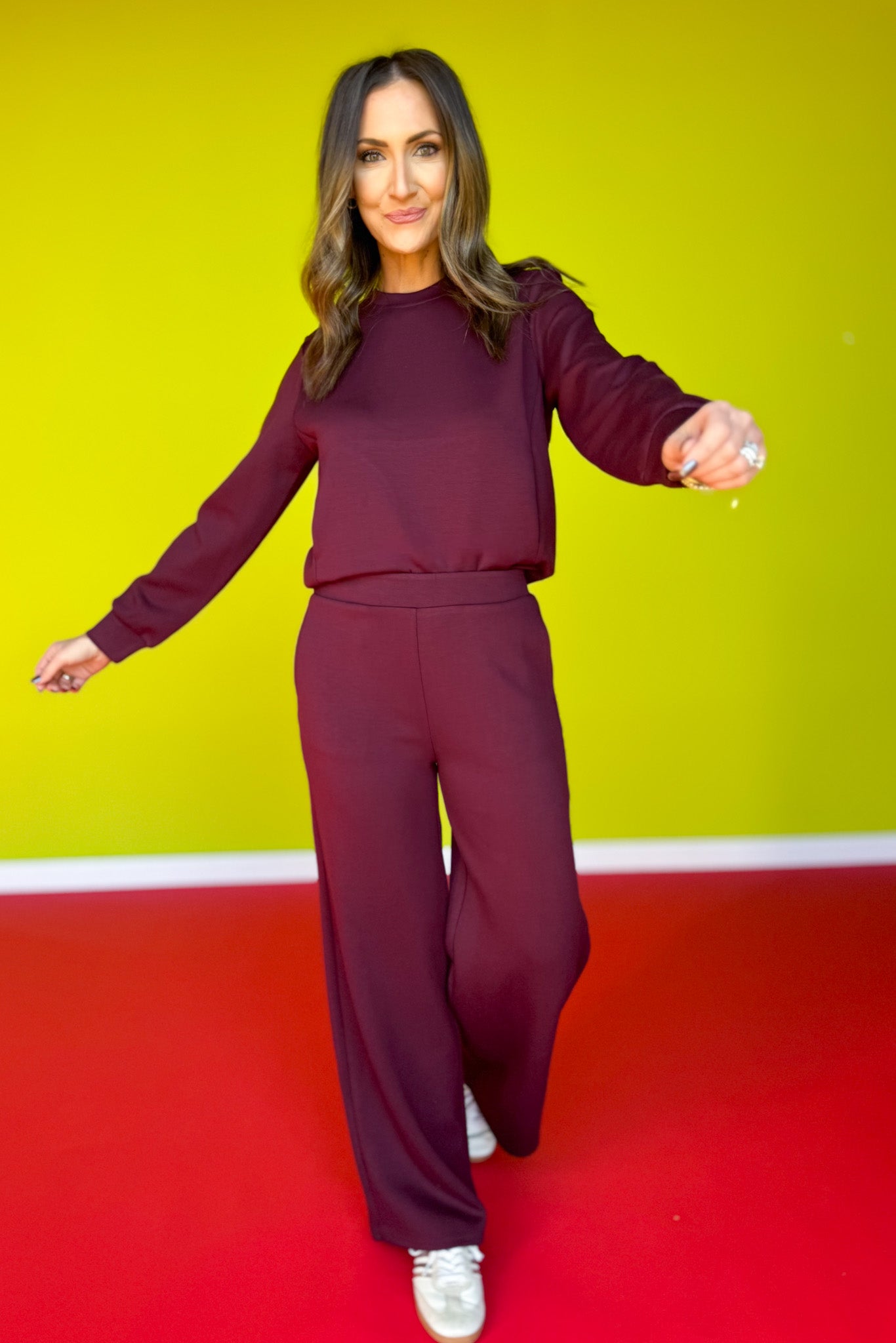 SSYS Kerra Air Crew Neck Sweatshirt In Maroon *FINAL SALE*