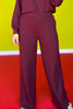 SSYS Flat Front Air Wide Leg Pants In Maroon *FINAL SALE*