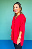 SSYS Signature Red V Neck Lightweight Air Tent Top