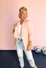 Pink Shawl Collar Open Shirred Sleeve Blazer Jacket *FINAL SALE*