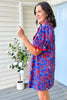 SSYS Gemma Peter Pan Collared Dress In Royal Red Ditsy Floral