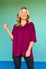 SSYS Signature Maroon V Neck Lightweight Air Tent Top